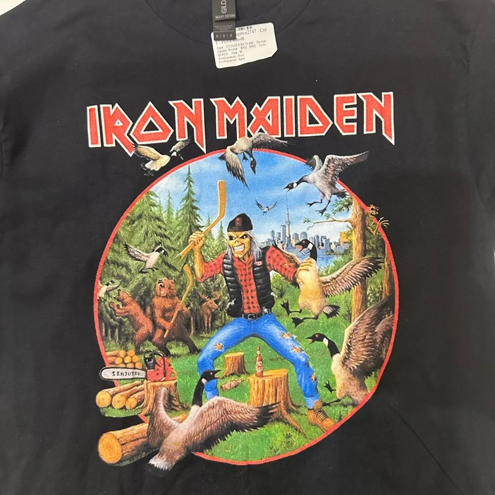 Legacy of the Beast World Tour Iron Maiden 2022 Black T-Shirt Canada Gildan New - Picture 12 of 12